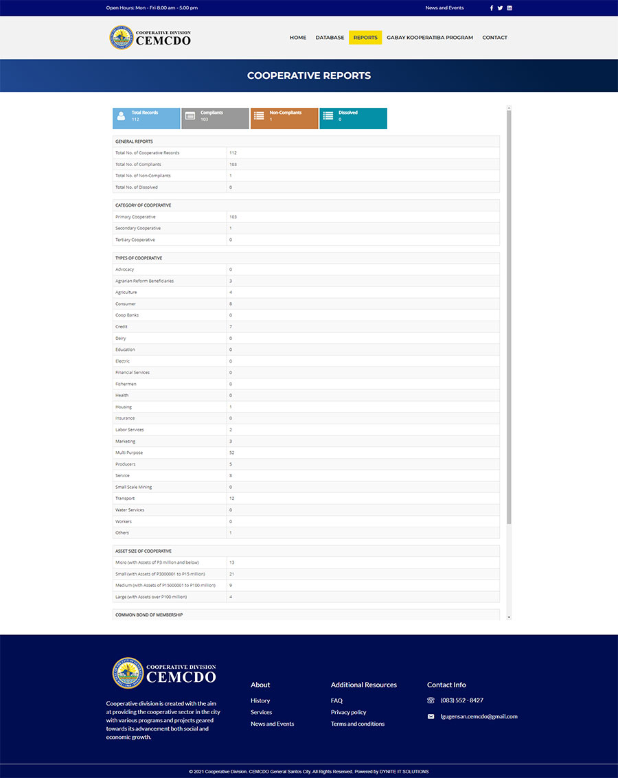 CEMCDO - Cooperative Website & Database - Dynite IT Solutions