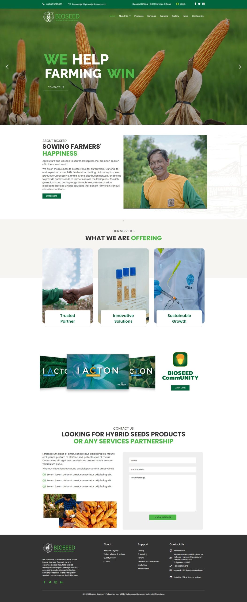 Website Development for Bioseed Research Philippines Inc. - Dynite IT ...